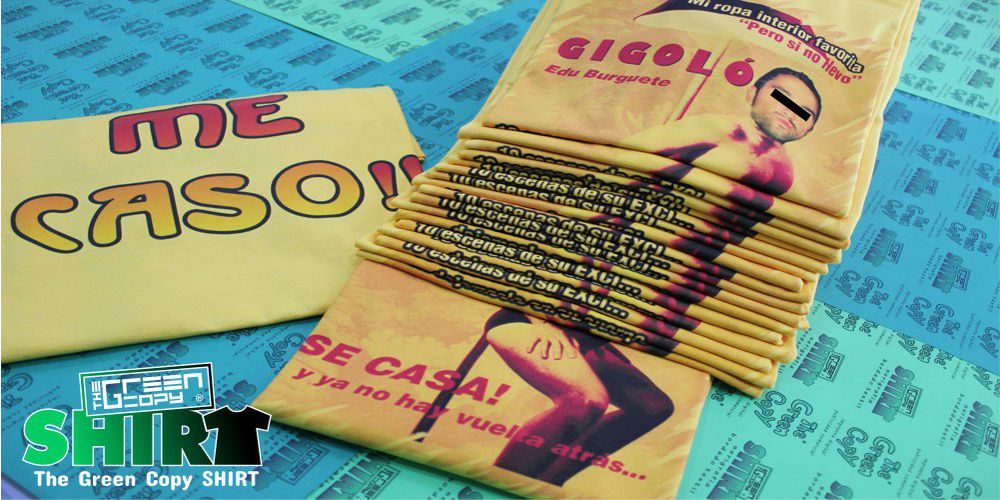 The Green Copy impresión de camisetas para la despedida de soltero de Eduardo imprimir serigrafía sudaderas Villanueva de la Cañada MADRID