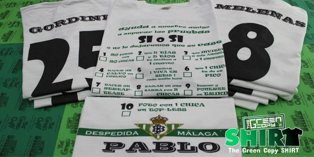 The Green Copy impresión de camisetas para la despedida de soltero de Pablo imprimir serigrafía sudaderas Villanueva de la Cañada MADRID