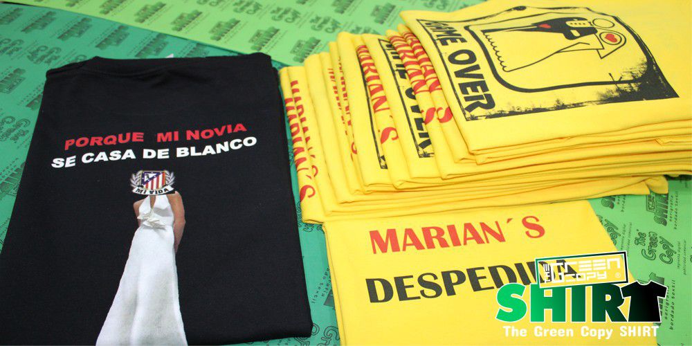 The Green Copy impresión de camisetas para la despedida de soltero marians novia imprimir serigrafía sudaderas Villanueva de la Cañada MADRID
