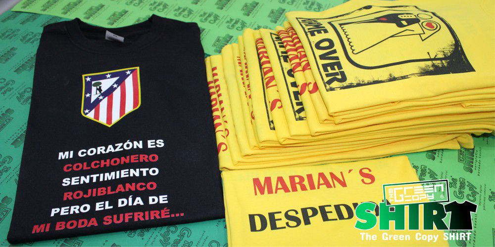 The Green Copy impresión de camisetas para la despedida de soltero marians imprimir serigrafía sudaderas Villanueva de la Cañada MADRID
